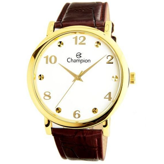 Relógio Champion Masculino Dourado e Morrom - CN20659B