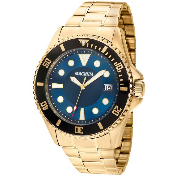 Relógio Magnum Masculino Dourado com Preto - MA33059A