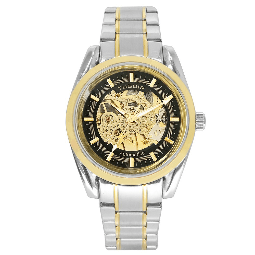 Relógio Masculino Magnum Automático Luxo Dourado Original Cor Do Bisel  Igual As Imagens Cor Do Fundo Preto