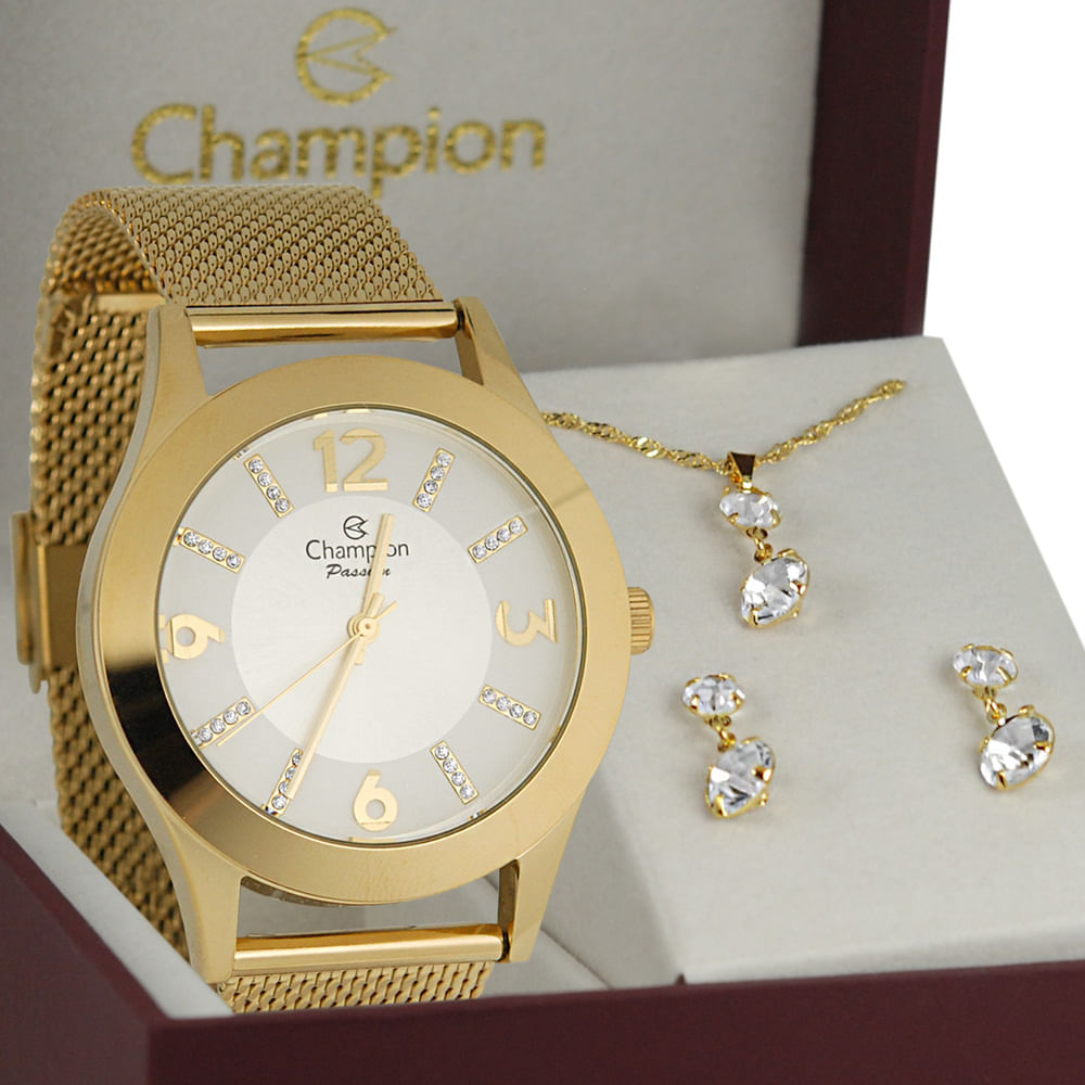 Kit de Relógio Feminino Champion CN24833W Kit